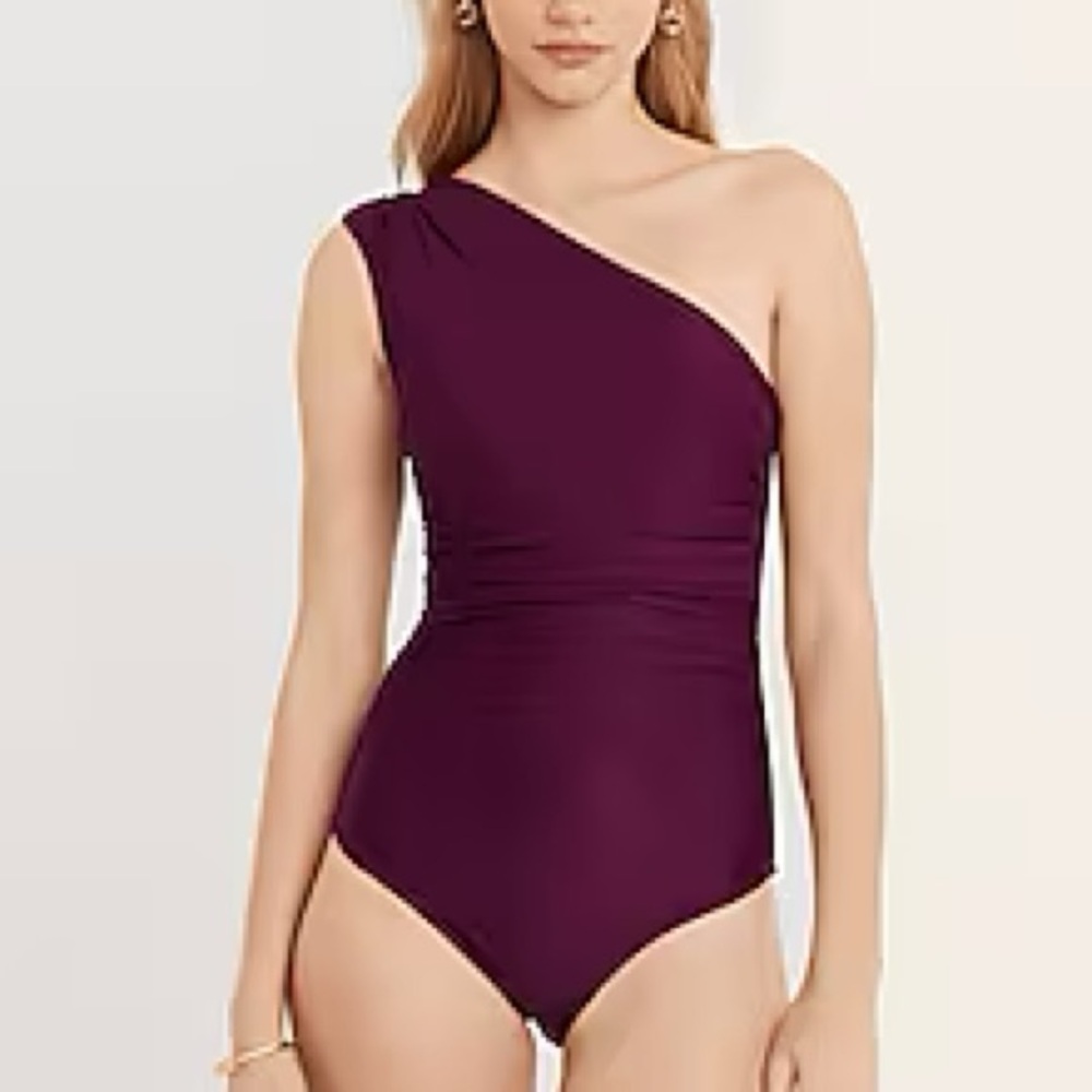 J. Crew One-Shoulder Plum One-Piece Swimsuit